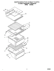 03 - Refrigerator Shelf parts for Whirlpool Refrigerator TS22AWXBW01 from AppliancePartsPros.com