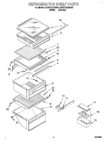 03 - Refrigerator Shelf parts for Whirlpool Refrigerator 4ED27DQXBW00 from AppliancePartsPros.com
