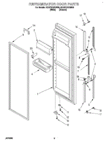 06 - Refrigerator Door parts for Whirlpool Refrigerator 4ED27DQXBW00 from AppliancePartsPros.com