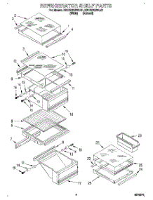 03 - Refrigerator Shelf parts for Kitchenaid Refrigerator KSHS22QBWH01 from AppliancePartsPros.com
