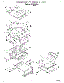 03 - Refrigerator Shelf parts for Kitchenaid Refrigerator KSRB22QABL12 from AppliancePartsPros.com