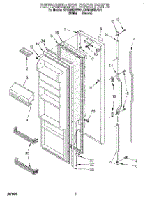 04 - Refrigerator Door parts for Kitchenaid Refrigerator KSRC22KBAL01 from AppliancePartsPros.com
