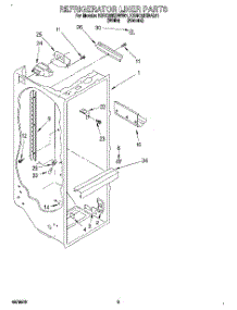02 - Refrigerator Liner parts for Kitchenaid Refrigerator KSRC22KBWH01 from AppliancePartsPros.com