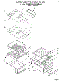 03 - Refrigerator Shelf parts for Kitchenaid Refrigerator KSRC22KBWH01 from AppliancePartsPros.com