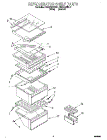03 - Refrigerator Shelf parts for Roper Refrigerator RS22AWXBL01 from AppliancePartsPros.com