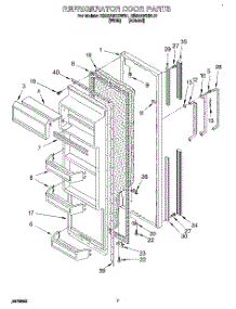 06 - Refrigerator Door parts for Roper Refrigerator RS22AWXBW01 from AppliancePartsPros.com