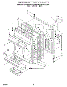 06 - Refrigerator Door parts for Whirlpool Refrigerator 8ET18DKXBG00 from AppliancePartsPros.com