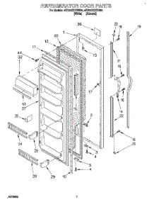 05 - Refrigerator Door parts for Whirlpool Refrigerator 4ED20ZKXBW00 from AppliancePartsPros.com