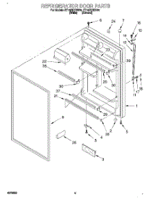 04 - Refrigerator Door parts for Whirlpool Refrigerator ET18ZKXDW00 from AppliancePartsPros.com
