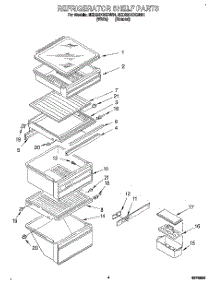 03 - Refrigerator Shelf parts for Whirlpool Refrigerator 8ED22DQXBW01 from AppliancePartsPros.com