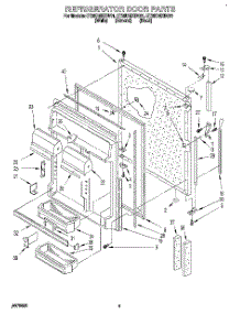 06 - Refrigerator Door parts for Whirlpool Refrigerator ET25DMXBW01 from AppliancePartsPros.com
