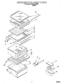 03 - Refrigerator Shelf parts for Whirlpool Refrigerator 3ED27DQXBW01 from AppliancePartsPros.com