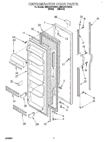 05 - Refrigerator Door parts for Whirlpool Refrigerator 6ED20PKXBN00 from AppliancePartsPros.com