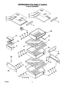 09 - Refrigerator Shelf parts for Kitchenaid Refrigerator KSSS36DBW01 from AppliancePartsPros.com