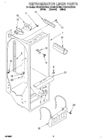 02 - Refrigerator Liner parts for Whirlpool Refrigerator ED22DQXDB00 from AppliancePartsPros.com