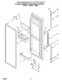 07 - Refrigerator Door parts for Whirlpool Refrigerator ED22DQXDB00 from AppliancePartsPros.com