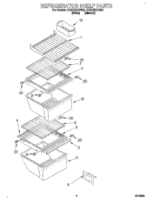 03 - Refrigerator Shelf parts for Whirlpool Refrigerator ED22ZRXDW00 from AppliancePartsPros.com
