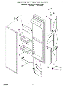 06 - Refrigerator Door parts for Whirlpool Refrigerator ED25PWXBW01 from AppliancePartsPros.com