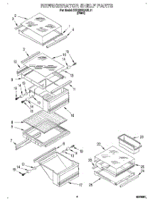 03 - Refrigerator Shelf parts for Kitchenaid Refrigerator KSRB25QABL11 from AppliancePartsPros.com