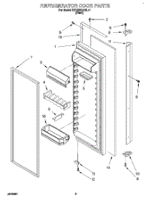 06 - Refrigerator Door, Lit / Optional parts for Kitchenaid Refrigerator KSRB25QABL11 from AppliancePartsPros.com