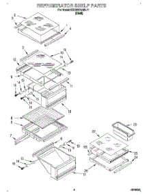 03 - Refrigerator Shelf parts for Kitchenaid Refrigerator KSRB27QABL11 from AppliancePartsPros.com