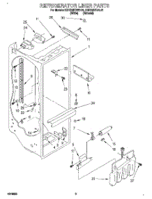 02 - Refrigerator Liner parts for Kitchenaid Refrigerator KSRS25FBWH01 from AppliancePartsPros.com