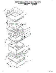 03 - Refrigerator Shelf parts for Roper Refrigerator RS25AWXBW01 from AppliancePartsPros.com
