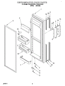 06 - Refrigerator Door parts for Estate Refrigerator TS25AQXBN01 from AppliancePartsPros.com