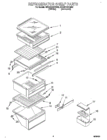 03 - Refrigerator Shelf parts for Whirlpool Refrigerator 3ED22DQXBN02 from AppliancePartsPros.com