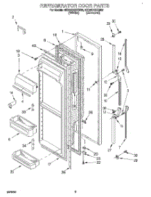 06 - Refrigerator Door parts for Whirlpool Refrigerator 3ED22DQXBN02 from AppliancePartsPros.com