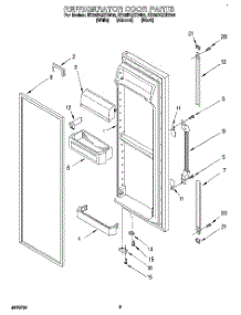 06 - Refrigerator Door parts for Whirlpool Refrigerator ED25DQXDB00 from AppliancePartsPros.com