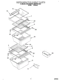 03 - Refrigerator Shelf parts for Whirlpool Refrigerator ED22TWXDW00 from AppliancePartsPros.com