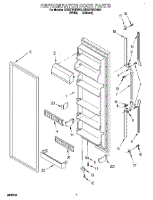 06 - Refrigerator Door parts for Whirlpool Refrigerator ED22TWXDW00 from AppliancePartsPros.com
