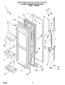 06 - Refrigerator Door parts for Whirlpool Refrigerator 3ED22DQXBN03 from AppliancePartsPros.com