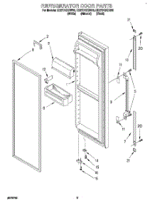 06 - Refrigerator Door parts for Whirlpool Refrigerator ED27DQXDB00 from AppliancePartsPros.com