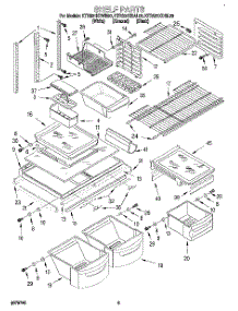 03 - Shelf parts for Kitchenaid Refrigerator KTRS21KDWH00 from AppliancePartsPros.com