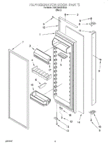 06 - Refrigerator Door parts for Kitchenaid Refrigerator KSRB22QDBL00 from AppliancePartsPros.com