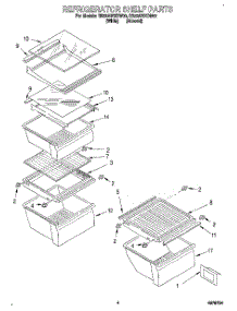 03 - Refrigerator Shelf parts for Roper Refrigerator RS22AWXDW00 from AppliancePartsPros.com