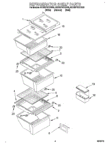 03 - Refrigerator Shelf parts for Whirlpool Refrigerator 8ED22PWXDN00 from AppliancePartsPros.com