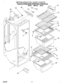 02 - Refrigerator Liner parts for Whirlpool Refrigerator 8ED20ZKXDG00 from AppliancePartsPros.com