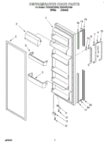 06 - Refrigerator Door parts for Whirlpool Refrigerator TS22AWXDW00 from AppliancePartsPros.com