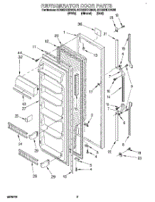06 - Refrigerator Door parts for Whirlpool Refrigerator 8ED20ZKXDW00 from AppliancePartsPros.com