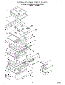 03 - Refrigerator Shelf parts for Whirlpool Refrigerator 8ED25DQXDW00 from AppliancePartsPros.com