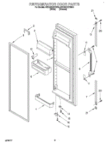 06 - Refrigerator Door parts for Whirlpool Refrigerator 8ED25DQXDW00 from AppliancePartsPros.com