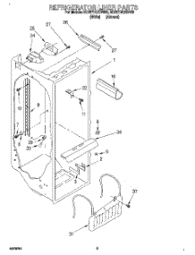 02 - Refrigerator Liner parts for Whirlpool Refrigerator 8ED27DQXDN00 from AppliancePartsPros.com