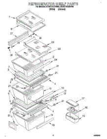 03 - Refrigerator Shelf parts for Whirlpool Refrigerator 8ED27DQXDN00 from AppliancePartsPros.com
