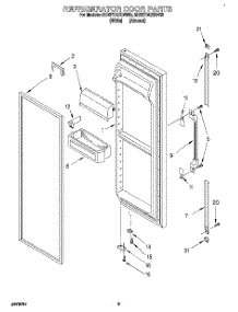 06 - Refrigerator Door parts for Whirlpool Refrigerator 8ED27DQXDW00 from AppliancePartsPros.com