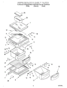 03 - Refrigerator Shelf parts for Kitchenaid Refrigerator KSUP22QDBL00 from AppliancePartsPros.com