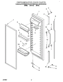 06 - Refrigerator Door parts for Kitchenaid Refrigerator KSRP25QDBL00 from AppliancePartsPros.com