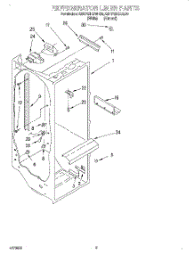 02 - Refrigerator Liner parts for Kitchenaid Refrigerator KSRP22KDAL00 from AppliancePartsPros.com